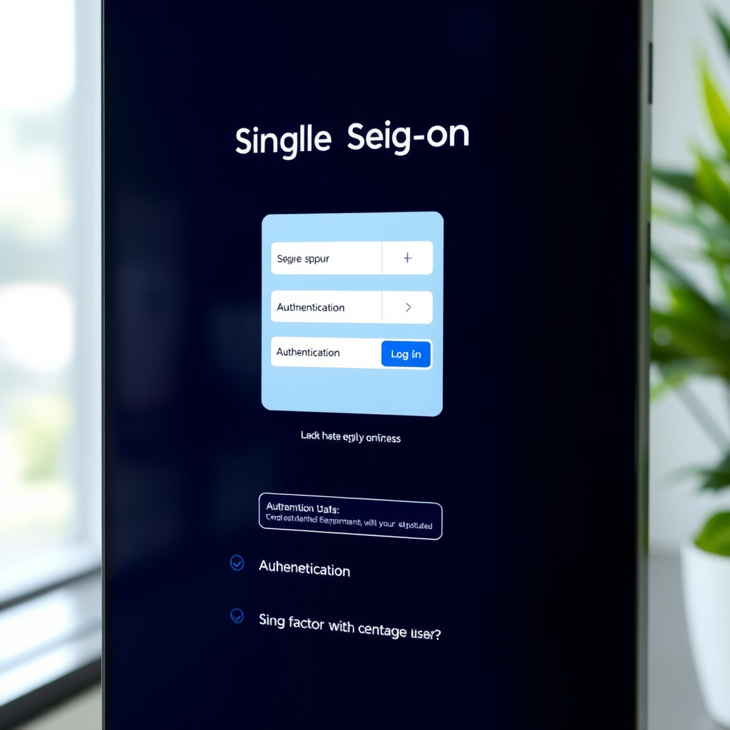 Single sign-on authentication interface showing secure login process with multi-factor authentication options for enterprise users