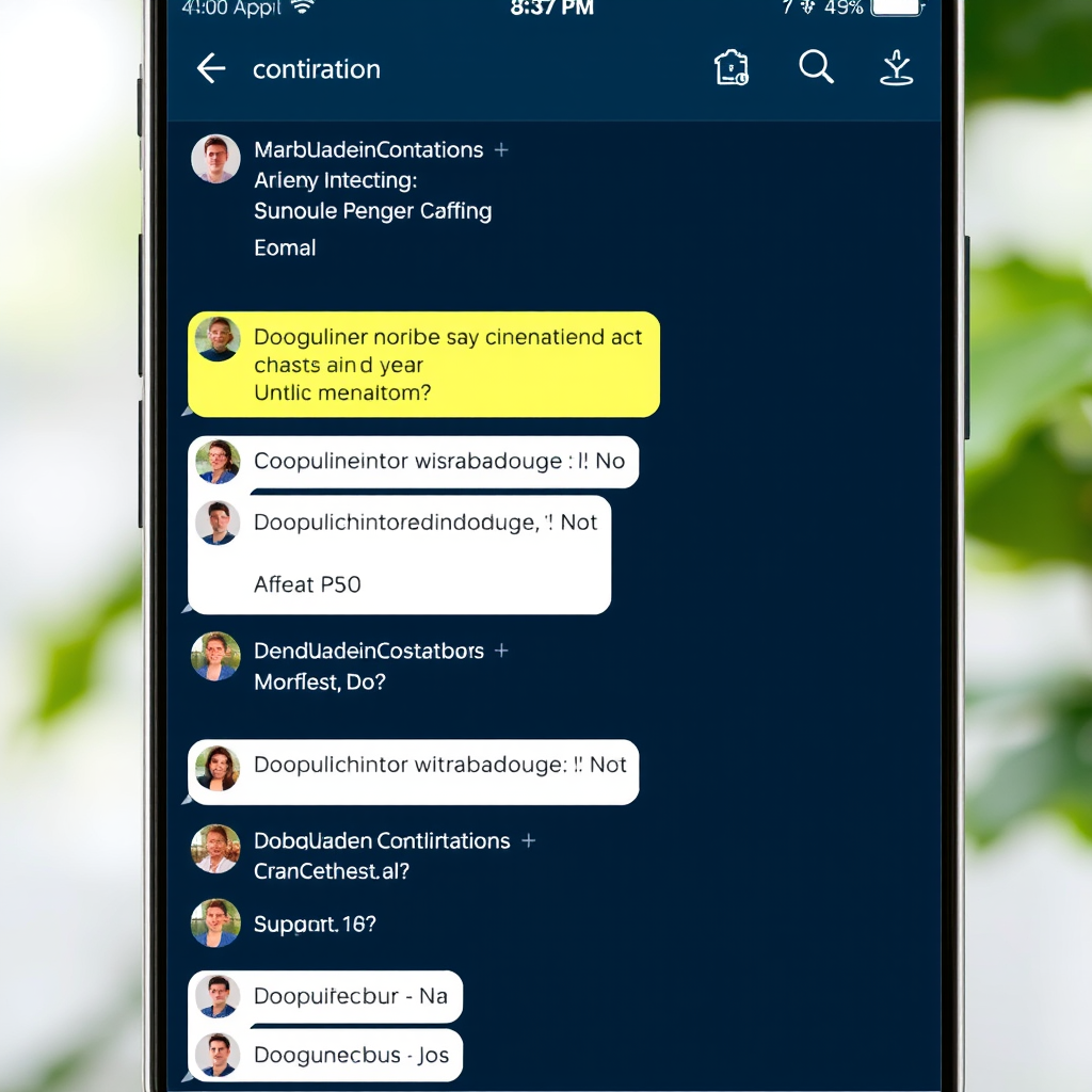 Threaded conversation interface showing organized message threads, reply chains, and structured discussion flow in team messaging application