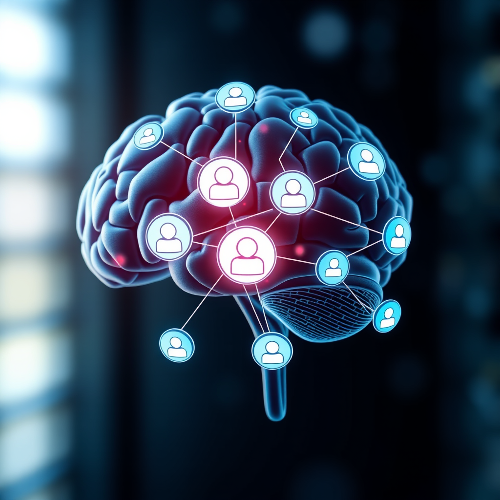 Artificial intelligence brain with connected workflow nodes representing AI-powered automation transforming team communication and streamlining workplace processes